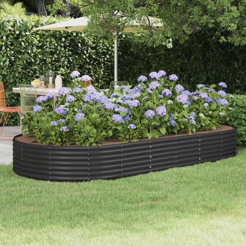 Letto da Giardino in Acciaio Zincato 296x140x36 cm Antracite
