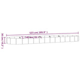 Letto Giardino Acciaio Zincato 523x140x36 cm Marrone