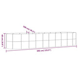 Letto Giardino Acciaio Zincato 396x100x68cm Grigio