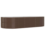 Letto Giardino Acciaio Zincato 291x140x68 cm Marrone