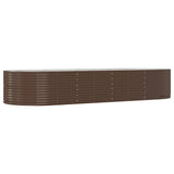 Letto Giardino Acciaio Zincato 367x140x68 cm Marrone