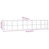 Letto Giardino Acciaio Zincato 367x140x68 cm Marrone