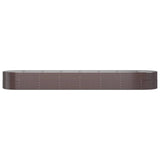 Letto Giardino Acciaio Vernice a Polvere 584x140x68 cm Marrone