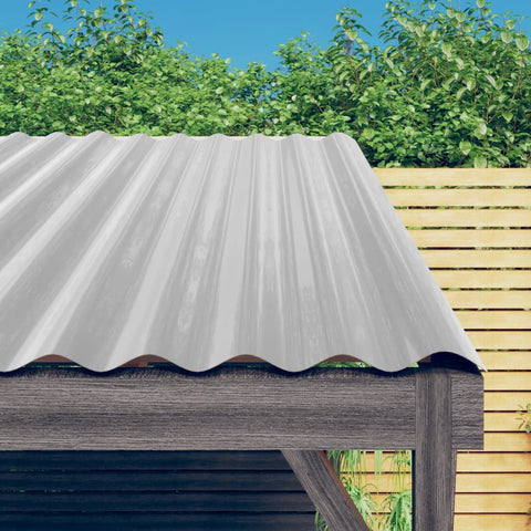 Pannelli Tetto 12pz Acciaio Zincato Argento 60x36 cm