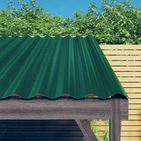 Pannelli Tetto 12pz Acciaio Zincato Verde 80x36 cm