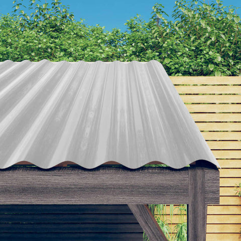 Pannelli Tetto 12pz Acciaio Zincato Argento 80x36 cm