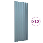 Pannelli Tetto 12pz Acciaio Zincato Grigi 100x36cm