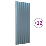 Pannelli Tetto 12pz Acciaio Zincato Grigi 100x36cm