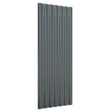 Pannelli per Tetto 12 pz Acciaio Zincato Antracite 100x36 cm