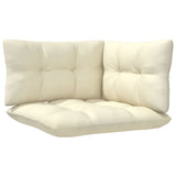 Set Salotto da Giardino 3 pz con Cuscini Crema Legno di Pino