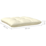 Set Salotto da Giardino 3 pz con Cuscini Crema Legno di Pino