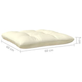 Set Salotto da Giardino 4 pz con Cuscini Crema in Legno di Pino