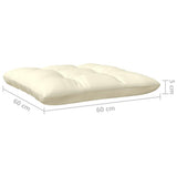 Set Salotto da Giardino 8 pz con Cuscini Crema in Legno di Pino