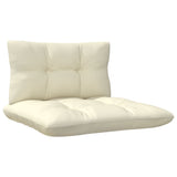 Set Salotto da Giardino 8 pz con Cuscini Crema in Legno di Pino
