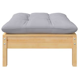 Set Divani da Giardino 9 pz con Cuscini Grigi Massello di Pino