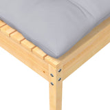 Set Divani da Giardino 9 pz con Cuscini Grigi Massello di Pino