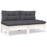 Set Salotto da Giardino 4 pz con Cuscini Legno Massello di Pino