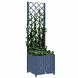 Fioriera da giardino con traliccio blu grigio 40x40x136 cm PP
