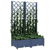 Fioriera da giardino con traliccio blu grigio 80x40x121,5 cm PP