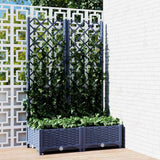 Fioriera da giardino con traliccio blu grigio 80x40x121,5 cm PP