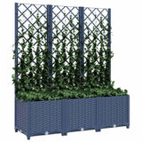 Fioriera da Giardino con Graticcio Grigio Blu 120x40x136 cm PP