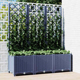 Fioriera da Giardino con Graticcio Grigio Blu 120x40x136 cm PP