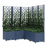 Fioriera da Giardino Graticcio Grigio Blu 120x120x136cm PP
