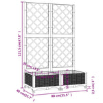 Fioriera da Giardino con Graticcio Marrone 80x40x121,5 cm in PP