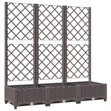 Fioriera da giardino con traliccio marrone 120x40x121,5 cm PP