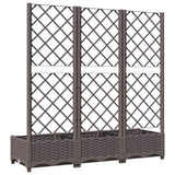 Fioriera da giardino con traliccio marrone 120x40x121,5 cm PP