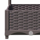 Fioriera da giardino con traliccio marrone 120x40x121,5 cm PP