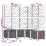 Fioriera da Giardino con Graticcio Marrone 120x120x136 cm in PP