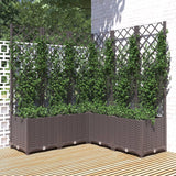 Fioriera da Giardino con Graticcio Marrone 120x120x136 cm in PP