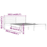 Giroletto in Legno Massello di Pino 160x200 cm Bianco