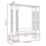 Pergola da Giardino Panca e Vasi Legno Massello Pino Impregnato