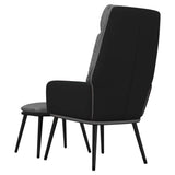 Poltrona Relax con Sgabello Grigio Chiaro Tessuto e Similpelle