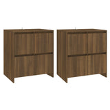 Credenze 2 pz Rovere Marrone 70x41x75 cm in Legno truciolato