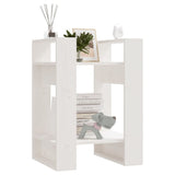Libreria/Divisorio Bianco 41x35x57 cm in Legno Massello di Pino
