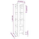 Libreria/Divisorio Grigio 41x35x160 cm Legno Massello di Pino