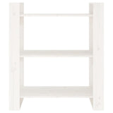 Libreria/Divisorio Bianco 80x35x91 cm in Legno Massello di Pino