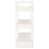 Libreria/Divisorio Bianco 80x35x91 cm in Legno Massello di Pino