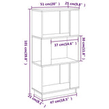 Libreria/Divisorio Grigio 51x25x101 cm Legno Massello di Pino