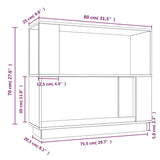 Libreria/Divisorio Ambrato 80x25x70 cm Legno Massello di Pino