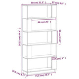 Libreria/Divisorio 80x25x163,5 cm Legno Massello di Pino