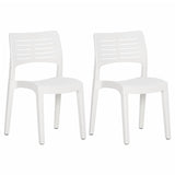 Sedie da Giardino 2 pz in Polipropilene Bianco