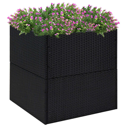 Fioriera da Giardino Nero 80x80x80 cm in Polyrattan