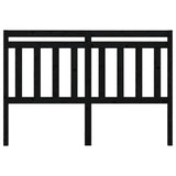 Testiera per Letto Nera 126x4x100 cm in Legno Massello di Pino