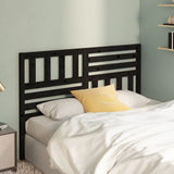 Testiera per Letto Nera 126x4x100 cm in Legno Massello di Pino