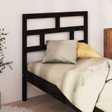 Testiera per Letto Nera 81x4x100 cm in Legno Massello di Pino