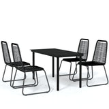 Set da Pranzo da Giardino 5 pz Nero